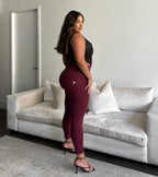 WR.UP® Curvy Fashion - سحاب عالي الخصر - طول 7/8 - عنابي