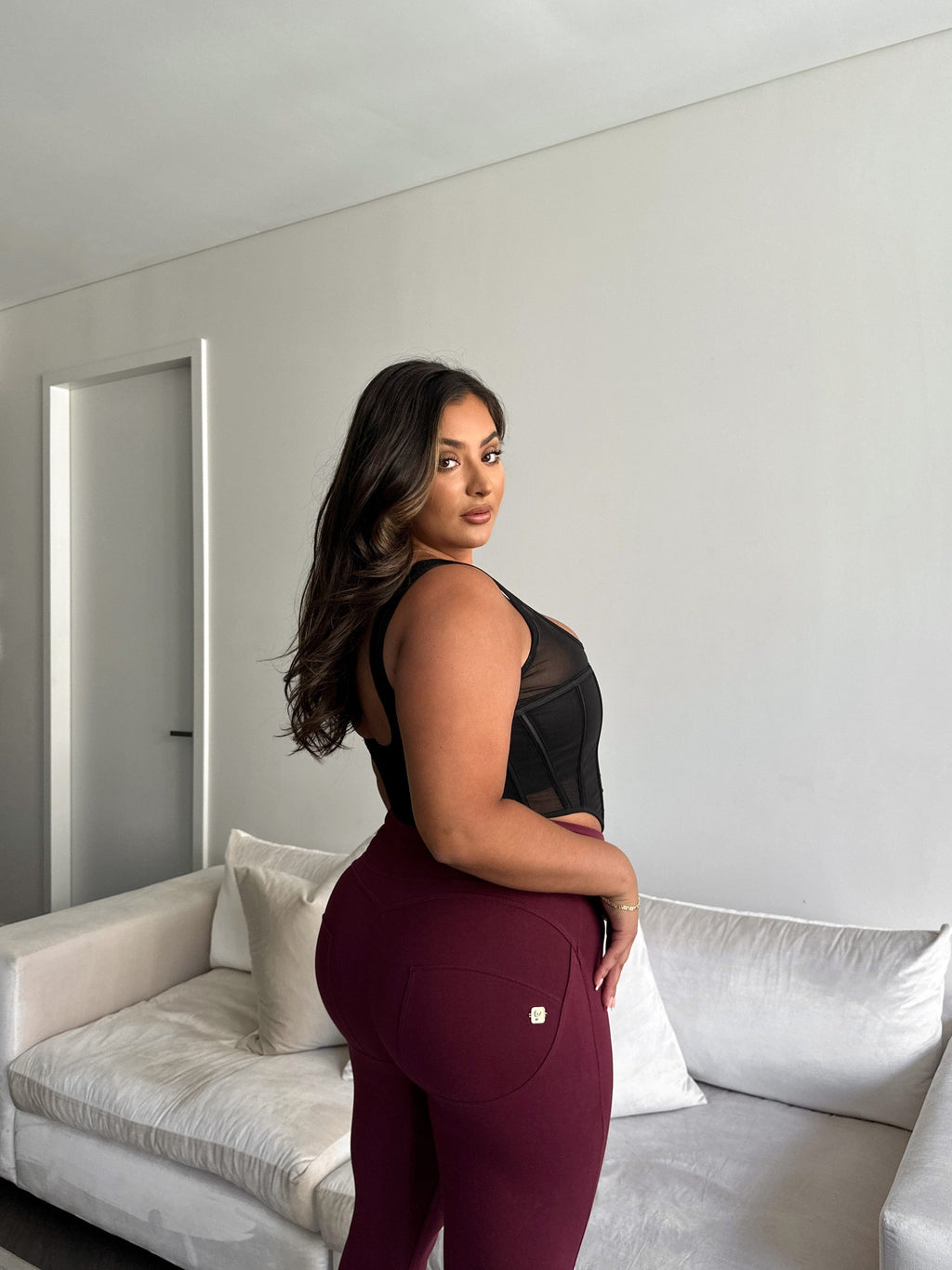 WR.UP® أزياء أنيقة للمقاسات الكبيرة - سحاب عالي الخصر - طول كامل - عنابي