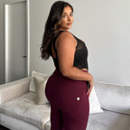 WR.UP® Curvy Fashion - سحاب عالي الخصر - طول 7/8 - عنابي