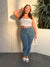 WR.UP® Curvy Denim - High Waisted - Full Length - Light Blue + Yellow Stitching